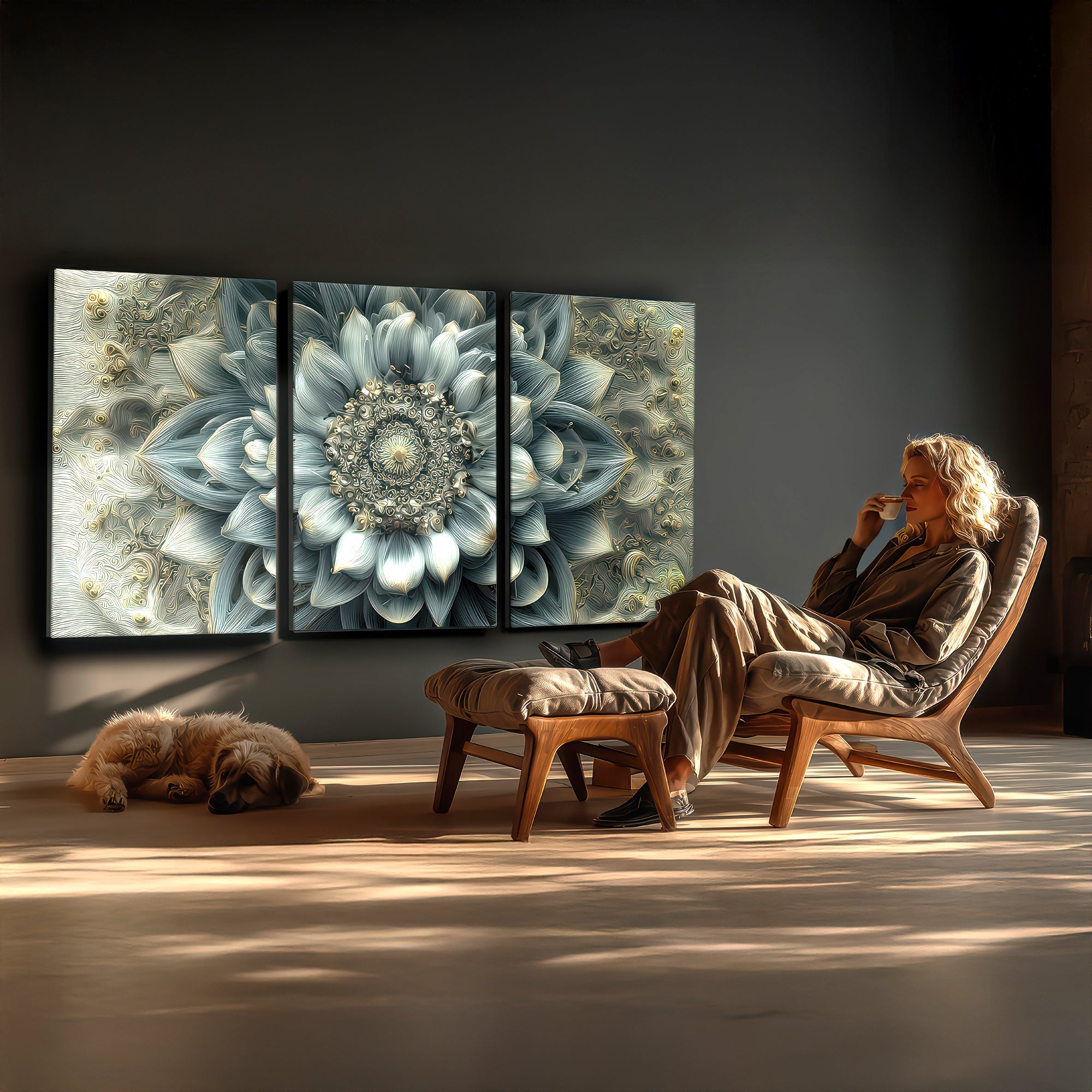 Triptych Mandala – Harmony in Three Panels