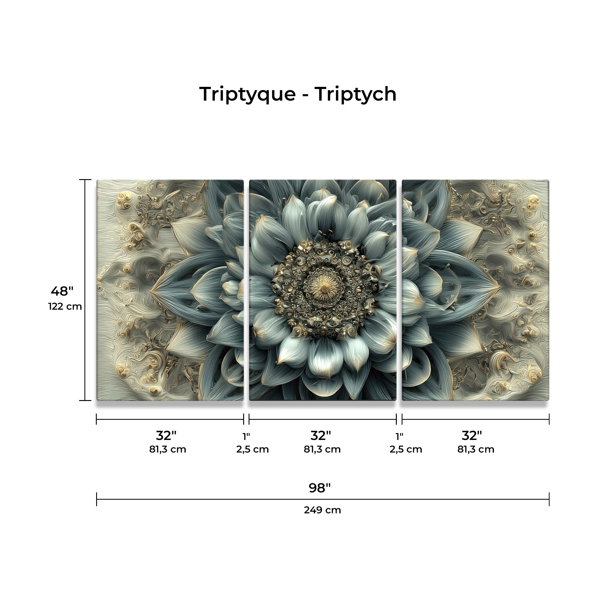 Decorative Aura Mandala Triptych – Complete Set (3 Panels)